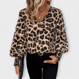 Elena - Elegante blusa con estampado de leopardo