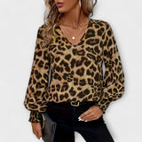 Elena - Elegante blusa con estampado de leopardo