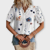 Paula - Elegante blusa con escote en pico