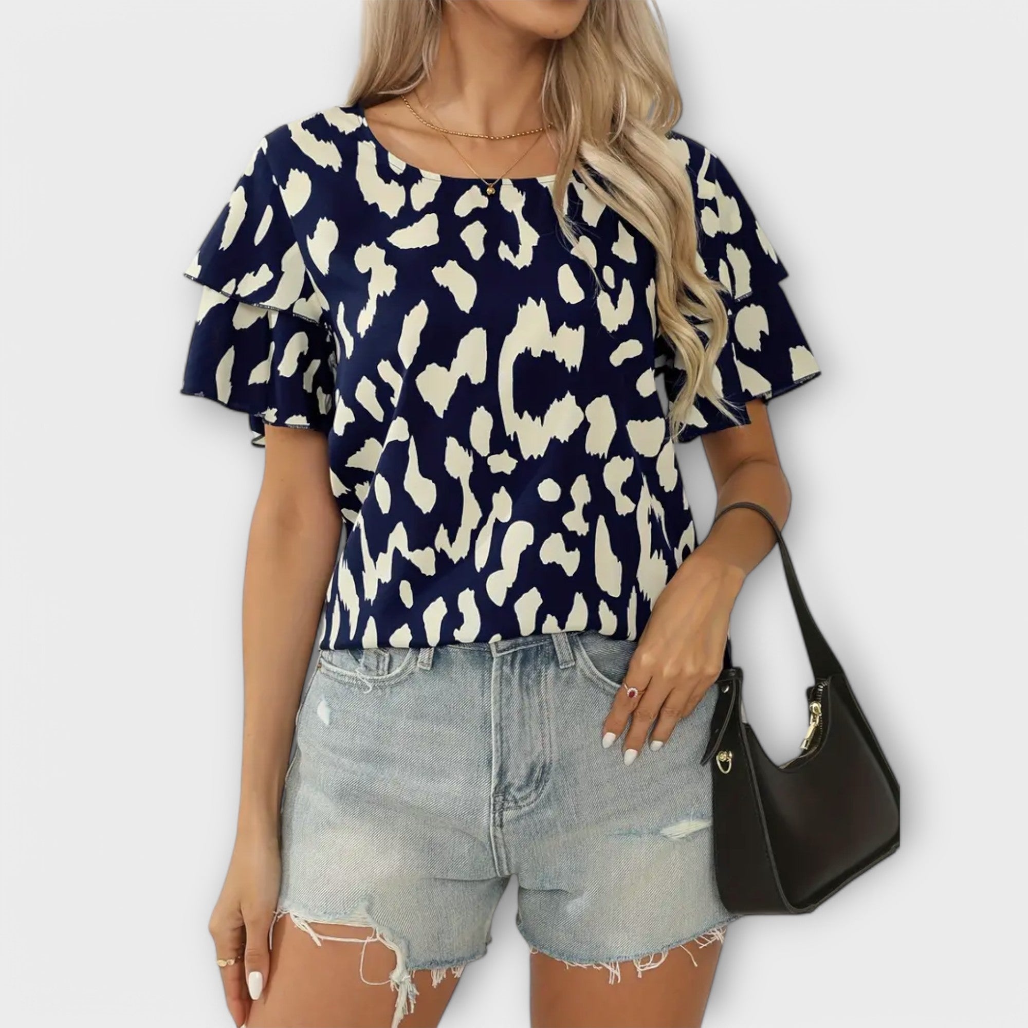 Daniela - Blusa informal con escote redondo