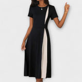 Diana - Vestido midi blanco y negro
