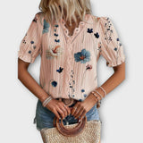 Paula - Elegante blusa con escote en pico