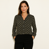 Victoria - Elegante blusa con escote en pico