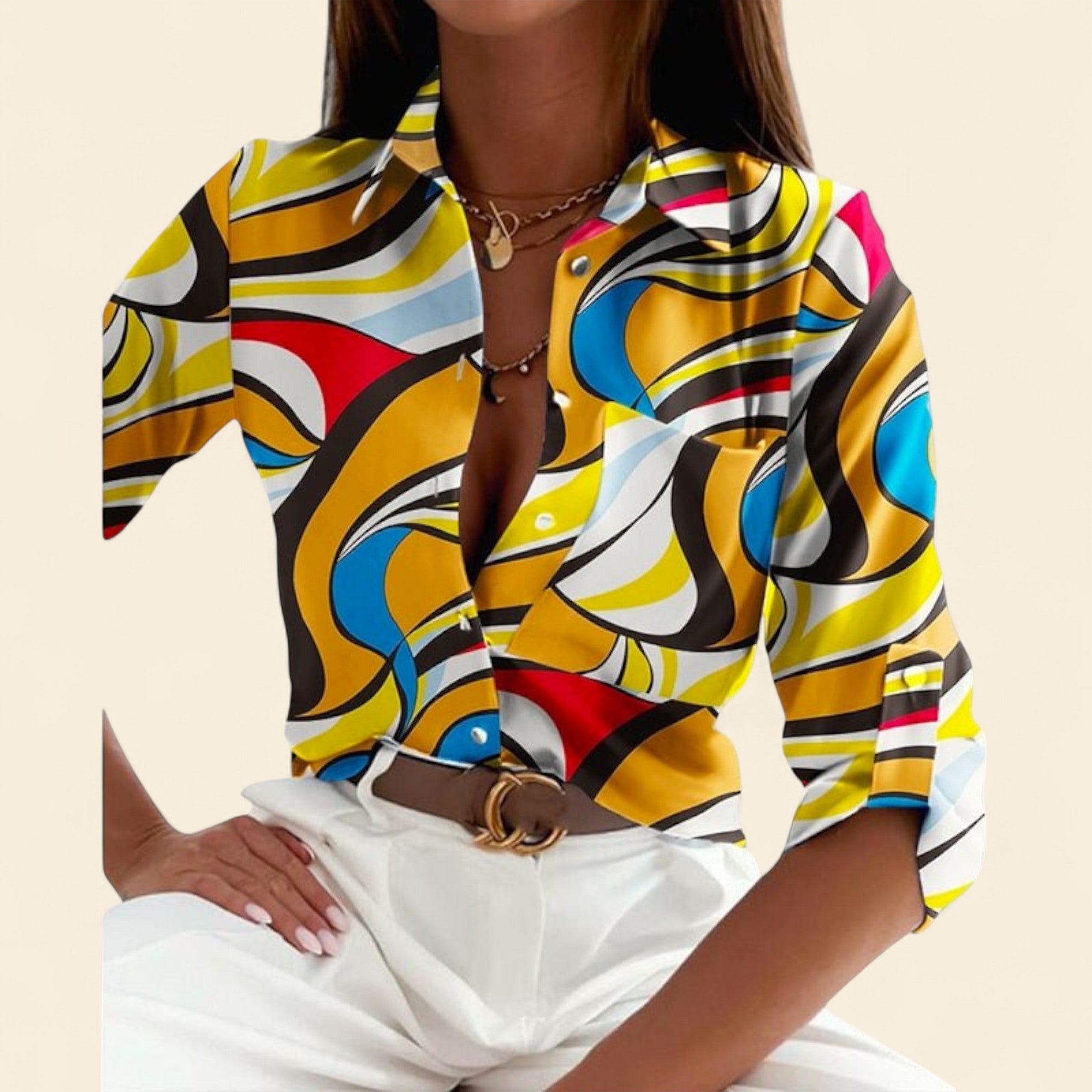 Maria - Blusa de cuello clásico