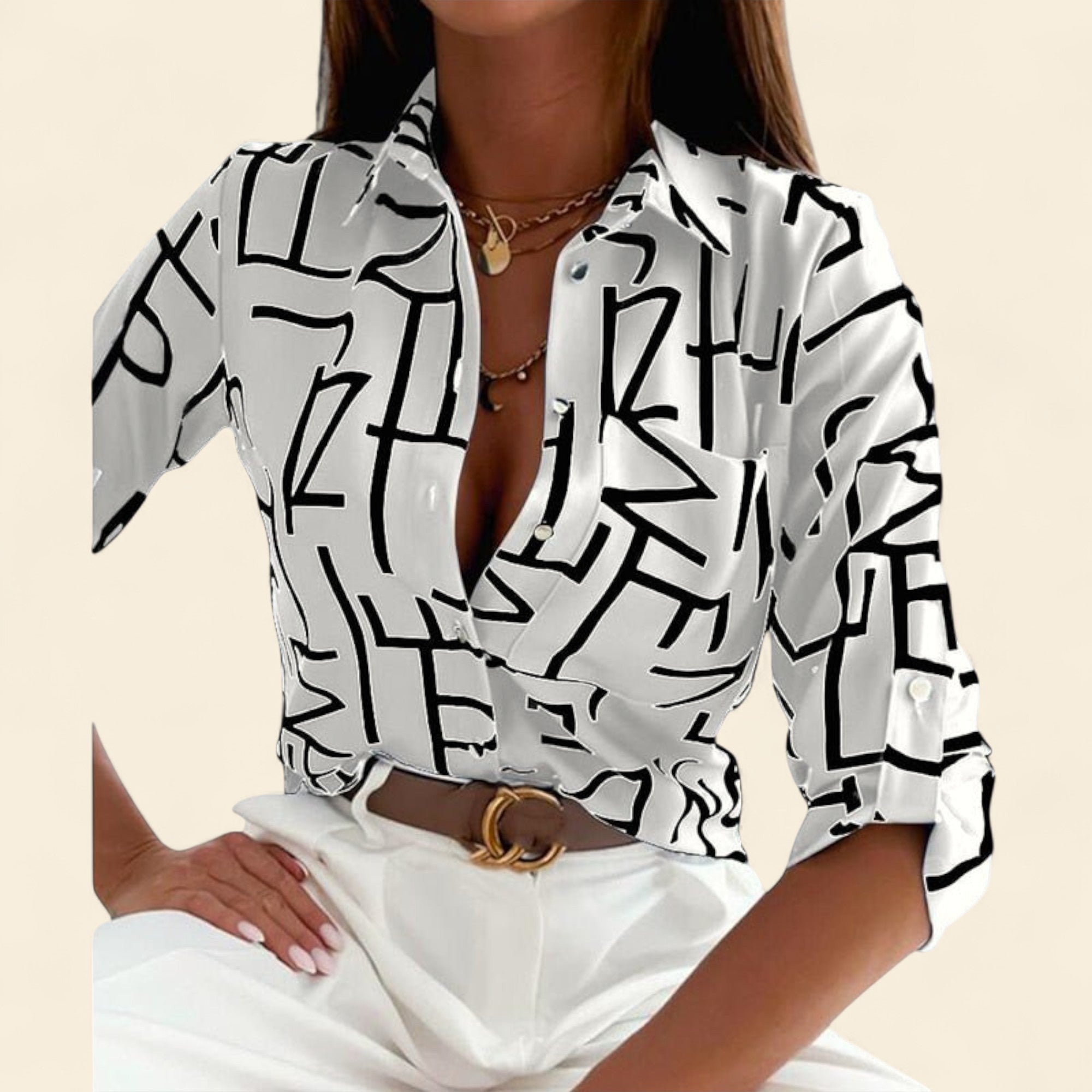 Maria - Blusa de cuello clásico