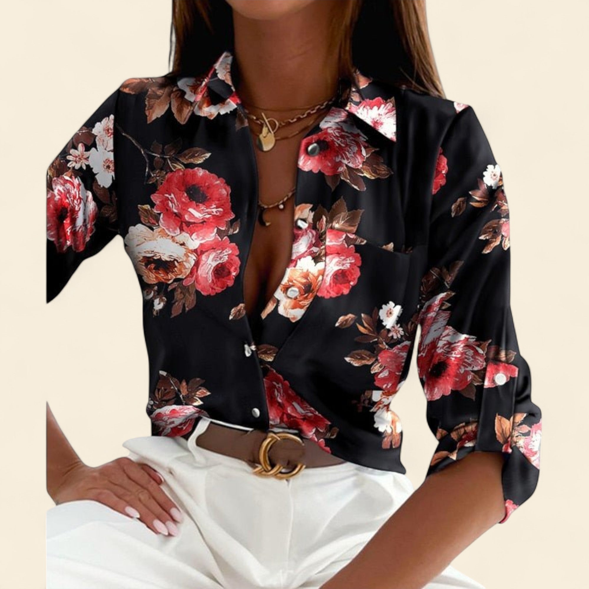 Maria - Blusa de cuello clásico